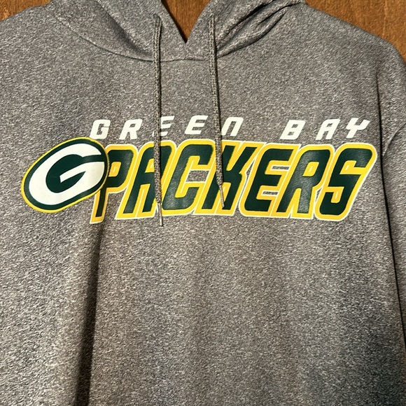 Green Bay Packers NFL Team Apparel Gray Hooded Sweatshirt - Picture 2 of 6